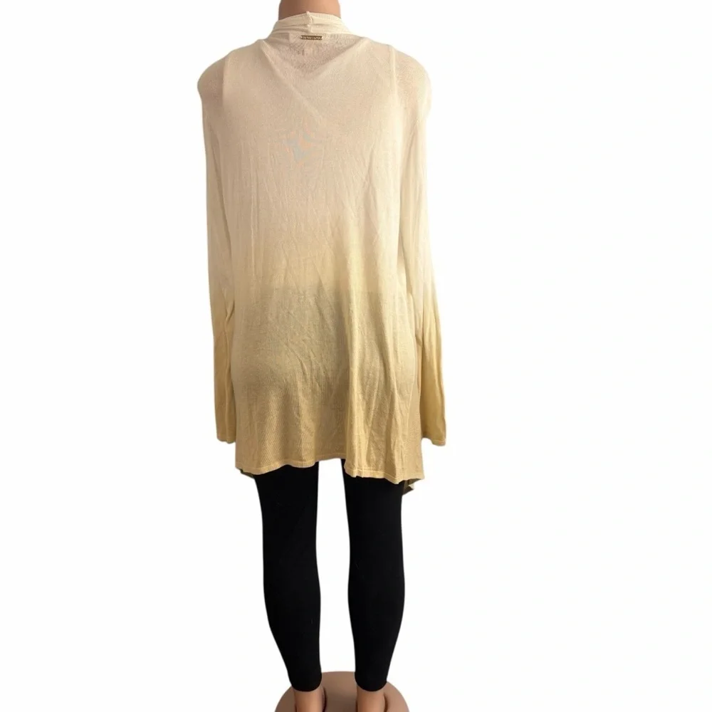 Michael Michael Kors Elegant Cream and Caramel Ombré Asymmetrical Cardigan